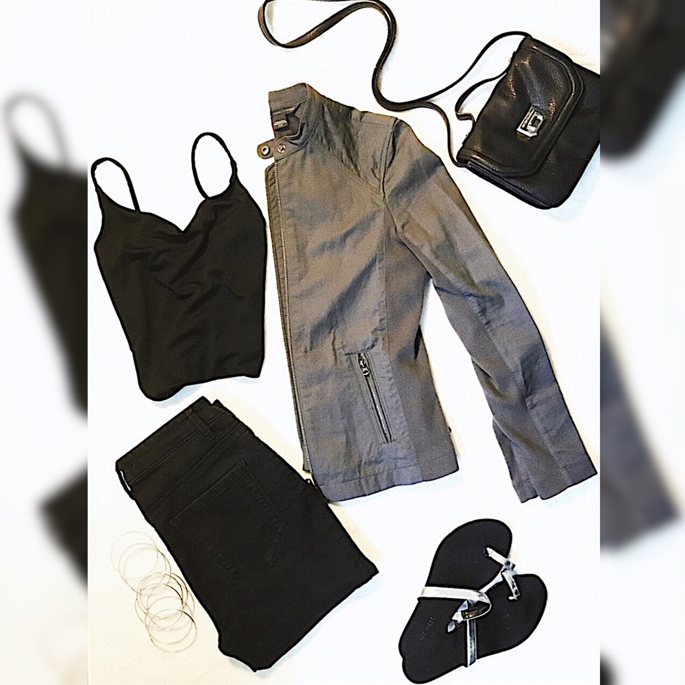 Armani Exchange Khaki Moto Jacket